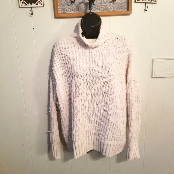 PINK Victoria's Secret Sweaters - Pink Victoria's Secret M Chunky Knit Distressed Sweater White Cream  Oversized